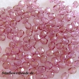 50 Stück - 4 mm Glasschliffperlen - crystal lt. topaz pink lüster