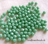 50 Stück - 4 mm Glasschliffperlen - green türkis travertin