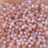 50 Stück - 4 mm Glasschliffperlen - rosa opal AB