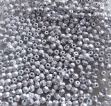 50 St.Glasschliffperlen 3 mm-cr. full silver