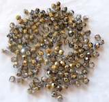 50 Stück - 4 mm Glasschliffperlen - crystal halbgold