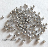50 Stück - 4 mm Glasschliffperlen - crystal full silber