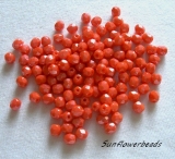 50 Stück - 4 mm Glasschliffperlen - orange hämatit