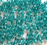 50 Stück - 4 mm Glasschliffperlen - blue zircon hämatit