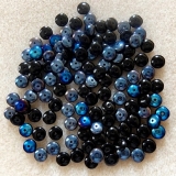 50 Stück - Perlen Linsen schwarz azuro