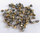 50 Stück - pinched beads - crystal golden rainbow