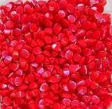 50 Stück - pinched beads - red coral AB