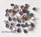 50 Stück - Preciosa Pip beads - crystal vitrail green