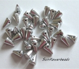 20 Stück - Spike beads - crystal full silver