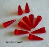 10 Stück - Spike beads - siam
