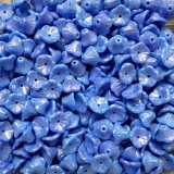 30 Stück - Trichterblüten blue opak rainbow