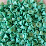 30 Stück - Trichterblüten grün türkis lüster