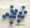 25 St�ck - Perlen rund 8 mm - dark aqua matt frosted