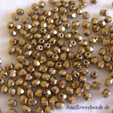 50 Stück - 4 mm Glasschliffperlen - jet dorado