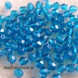 50 Stück - 4 mm Glasschliffperlen - dark aqua