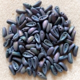 50 Stück - Preciosa Chilli beads - jet matt purple iris