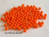 50 Stück Glasperlen 3 mm - orange opak