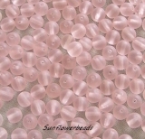25 Stück - Glasperlen 8 mm - rosa matt