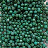 50 Stück - Glasperlen 4 mm - dark grün türkis travertin