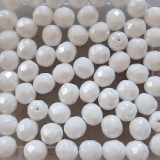 25 Stück - 8 mm Glasschliffperlen - weiß lüster