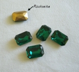 1 Stück- Glasstein - emerald 14 x 10 mm