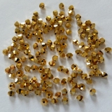 50 Stück - Glasschliff Bicone 3 mm - cr. full gold