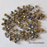 50 Stück - 4 mm Glasschliffperlen - crystal golden rainbow