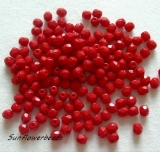 50 Stück - 4 mm Glasschliffperlen - red coral