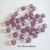 25 Stück - 8 mm Glasschliffperlen - amethyst