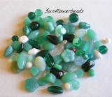 100 Gramm - Perlenmix - Druckperlen sea green