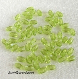 50 Stück - Glasschliffperlen oval - olivine