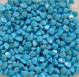 50 Stück - pinched beads - blau türkis opak AB