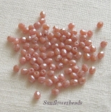 50 Stück - 3 mm Glasschliffperlen - pink hämatit