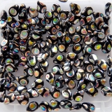 50 Stück - Preciosa Pip beads - jet peacock
