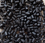 10 Gramm - Rulla beads - black silk matt