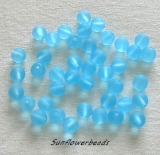 25 Stück - Glasperlen 6 mm - hell aqua matt