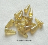 10 Stück - Spike beads - cr. opal silver picasso