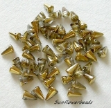 20 Stück - Spike beads - crystal halbgold