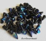 20 Stück - Spike beads - jet AB