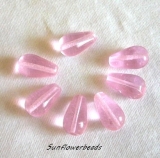 10 Stück - Glastropfen rosa