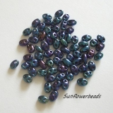 10 Gramm - Twinbeads - blau metallic rainbow