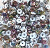 50 Stück - Wheel beads - white vitrail