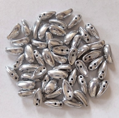50 Stück - Preciosa Chilli beads - crystal full silver