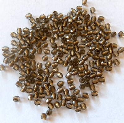 50 Stück - 3 mm Glasschliffperlen - black diamond bronze lined