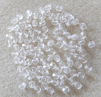50 Stück - 4 mm Glasschliffperlen - kristall klar