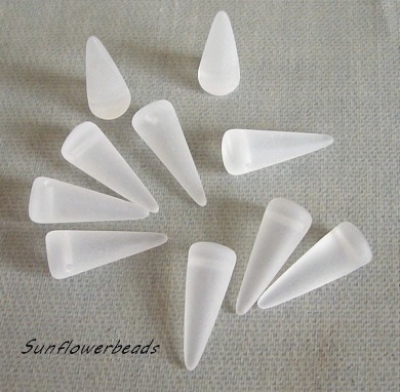 20 Stück - Spike beads - crystal matt