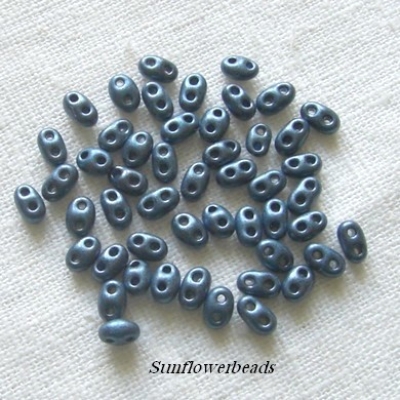 10 Gramm - Twinbeads - schwarzblau matt