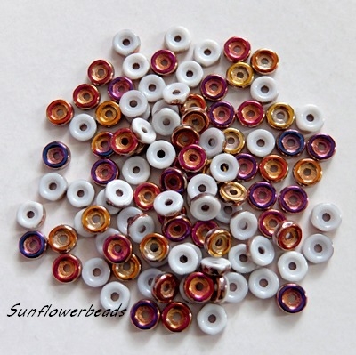 50 Stück - Wheel beads - chalk sliperit