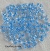 10 Gramm - Twinbeads - crystal mit Farbeinzug hellblau